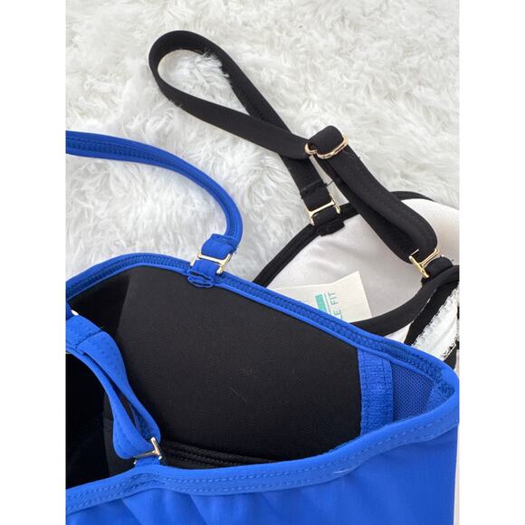 Sunsets California underwire twist bandeau top bundle of 2 blue black size 40D - Picture 8 of 13